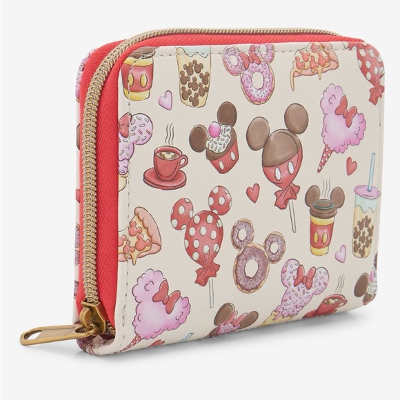 Loungefly Disney Mickey Mouse & Minnie
Mouse Treats Mini Zipper Wallet. - Picture 2 of 4